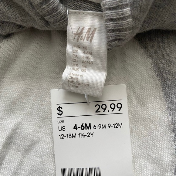 H&M Grey One Piece Bunny Outfit with attached Bunny Eared Hood - Picture 5 of 5